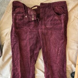 Corduroy, Burgundy Pants (Size 33 Tall)